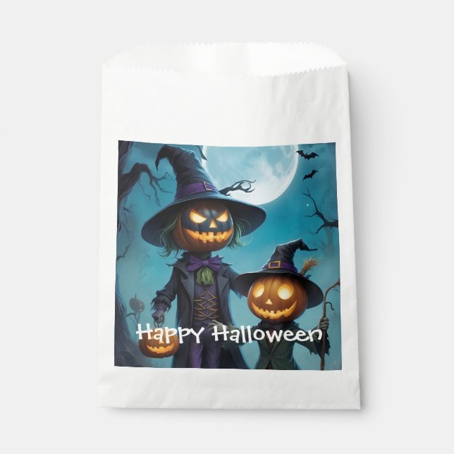 Spooky Halloween Pumpkin Duo Favour Bag (Front)
