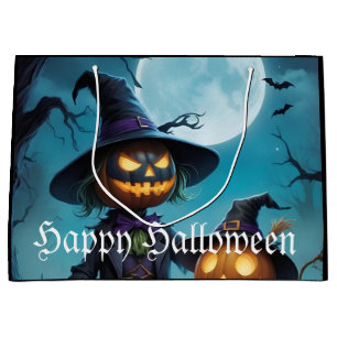 Spooky Halloween Pumpkin Duo Large Gift Bag