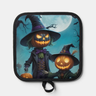 Spooky Halloween Pumpkin Duo Pot Holder