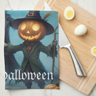Spooky Halloween Pumpkin Duo Tea Towel