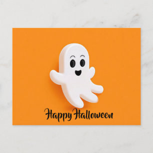 Spooky Halloween Pumpkin Greeting Postcard