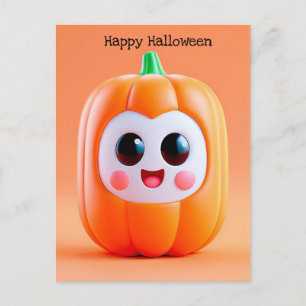 Spooky Halloween Pumpkin Greeting Postcard