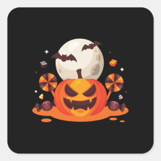 Spooky Halloween pumpkin perfect gift Square Sticker
