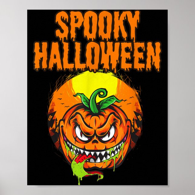 Spooky Halloween Pumpkin Poster (Front)