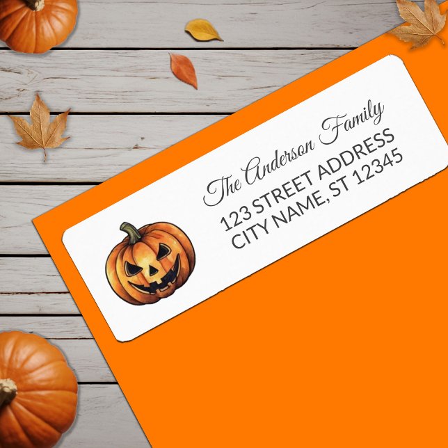 Spooky Halloween Pumpkin Return Address  Label (Creator Uploaded)