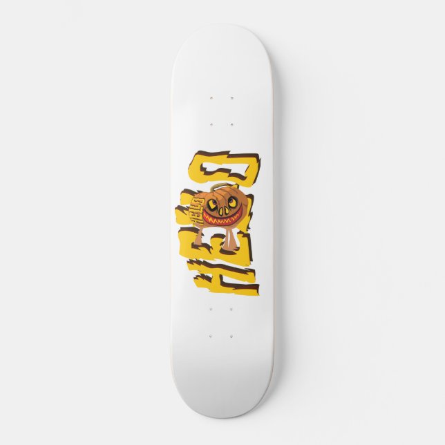 Spooky Halloween Pumpkin Skateboard (Front)