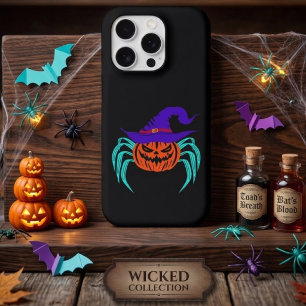 Spooky Halloween Pumpkin Spider And Witch Hat Art