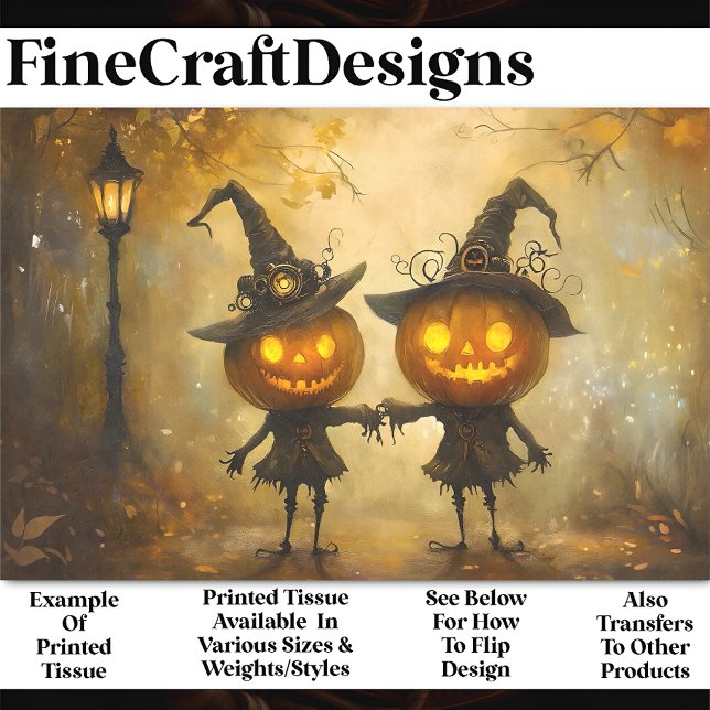 Spooky Halloween Pumpkin Witches AA9 Decoupage Tissue Paper (Creator Uploaded)