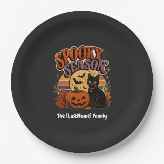Spooky Halloween Retro Paper Plate