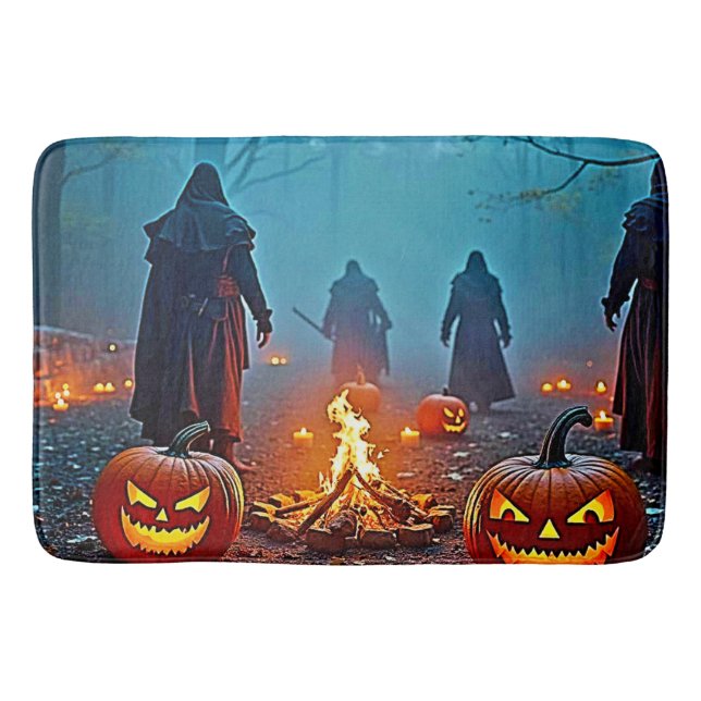 Spooky Halloween Ritual Design Bath Mat (Front)