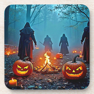 Spooky Halloween Ritual Design Coaster