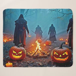 Spooky Halloween Ritual Design Sherpa Blanket