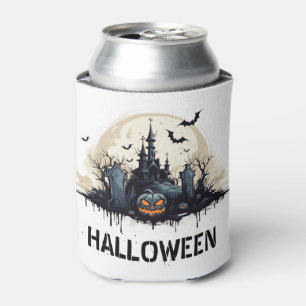 Spooky Halloween Scene Can Cooler