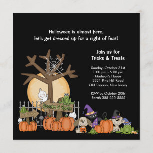 SPOOKY Halloween Scene Halloween Party Invitation