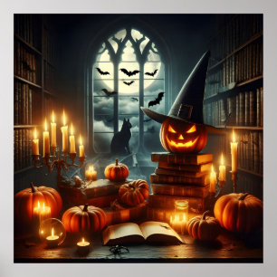 Spooky Halloween Scene Poster