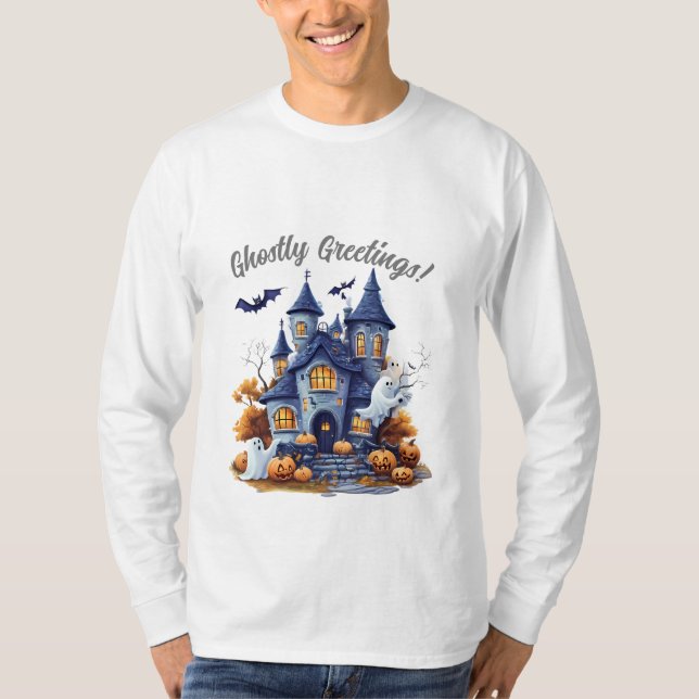 spooky Halloween scene T-Shirt (Front)