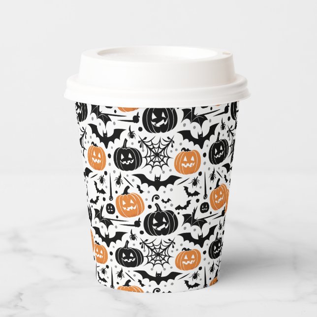 Spooky Halloween Seamless Pattern  Paper Cups (Front)