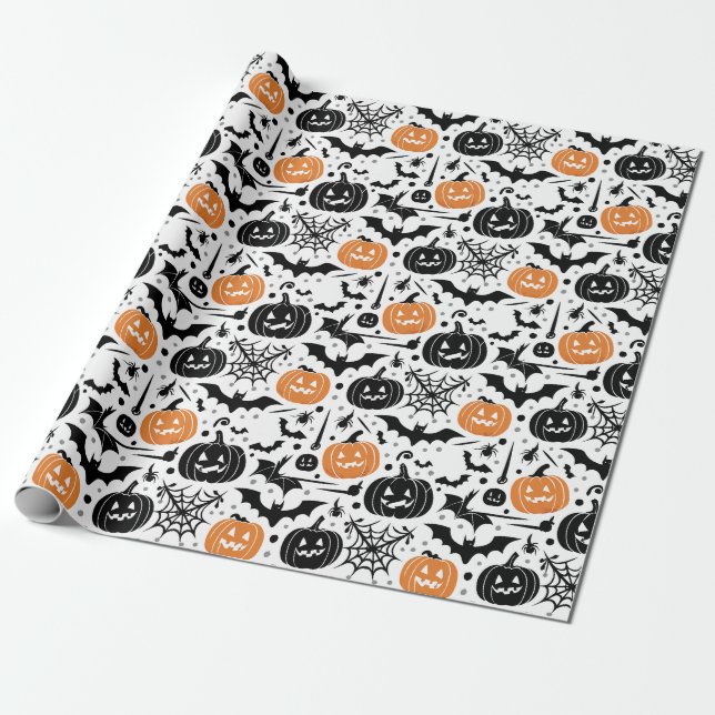 Spooky Halloween Seamless Pattern  Wrapping Paper (Unrolled)
