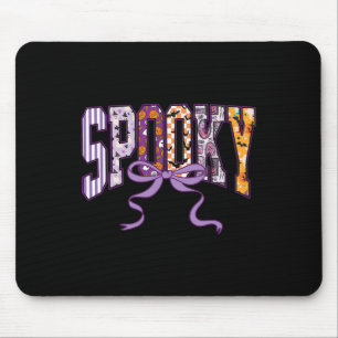 Spooky Halloween Shirt Cute Ghosts Pumpkins Bow Wo Mouse Pad