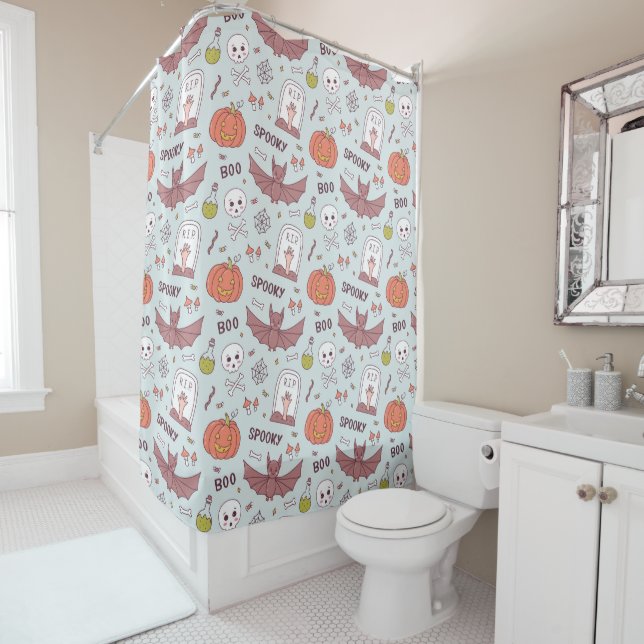 Spooky Halloween Shower Curtain (In Situ)