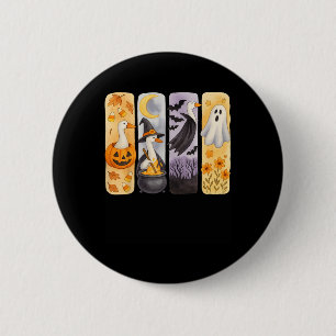 Spooky Halloween Silly-goose Pumpkin Ghost Treat O 6 Cm Round Badge