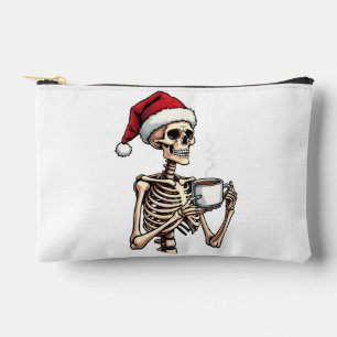 Spooky Halloween Sipping Coffee Christmas Santa  Accessory Pouch