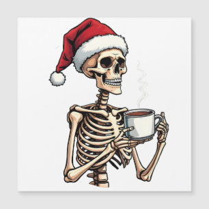 Spooky Halloween Sipping Coffee Christmas Santa Magnetic Invitation