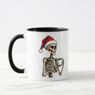 Spooky Halloween Sipping Coffee Christmas Santa  Mug