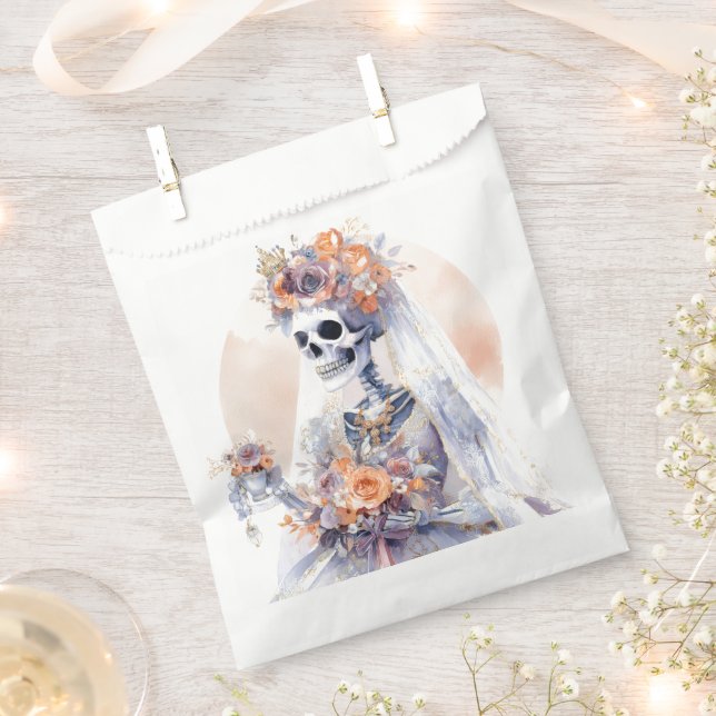 Spooky Halloween Skeleton Bride Favour Bags (Clipped)