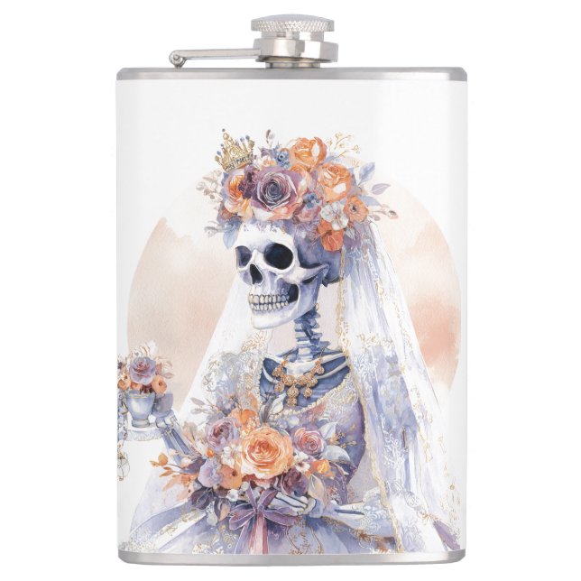 Spooky Halloween Skeleton Flask (Front)