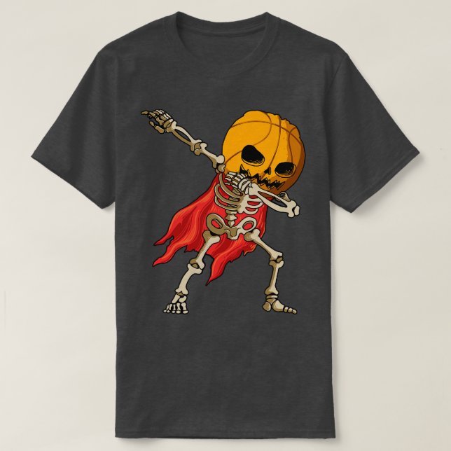 Spooky Halloween Skeleton T-Shirt (Design Front)