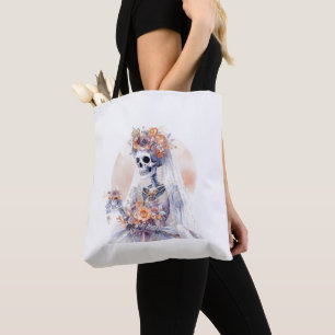 Spooky Halloween Skeleton Tote Bag