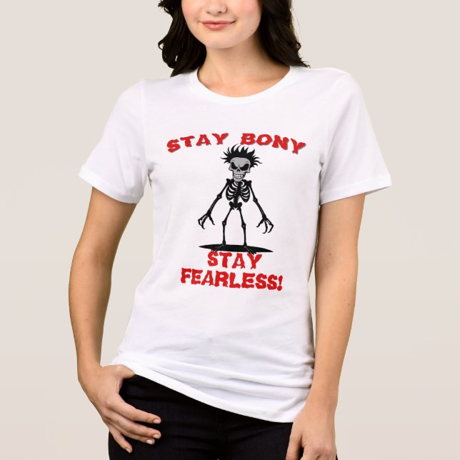 Spooky Halloween Skeleton Tri-Blend Shirt (Front)