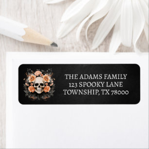 Spooky Halloween Skull Return Address Label