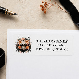 Spooky Halloween Skull Return Address Label