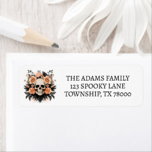 Spooky Halloween Skull Return Address Label