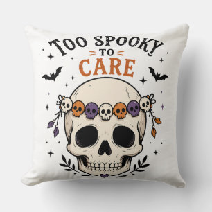 Spooky Halloween Skull Vintage Gothic Skeleton Cushion