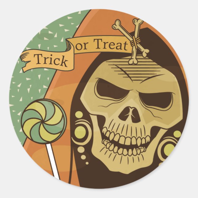 Spooky Halloween Skull Vintage | Sticker Seal (Front)