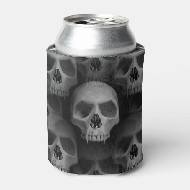 Spooky Halloween skulls Can Cooler (Can Front)