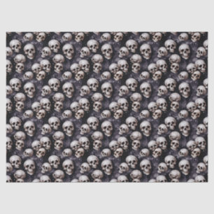 Spooky Halloween Skulls on a Galaxy Background Tissue Paper