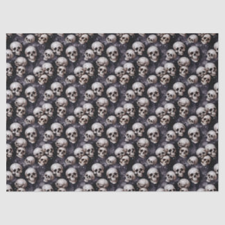 Spooky Halloween Skulls on a Galaxy Background Tissue Paper