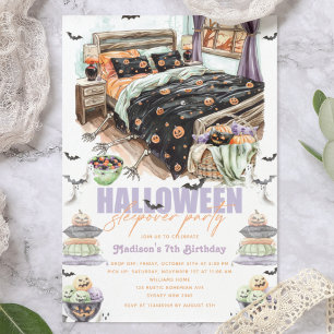 Spooky Halloween Sleepover Birthday Bash Invitation