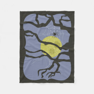 Spooky Halloween Spider Fleece Blanket