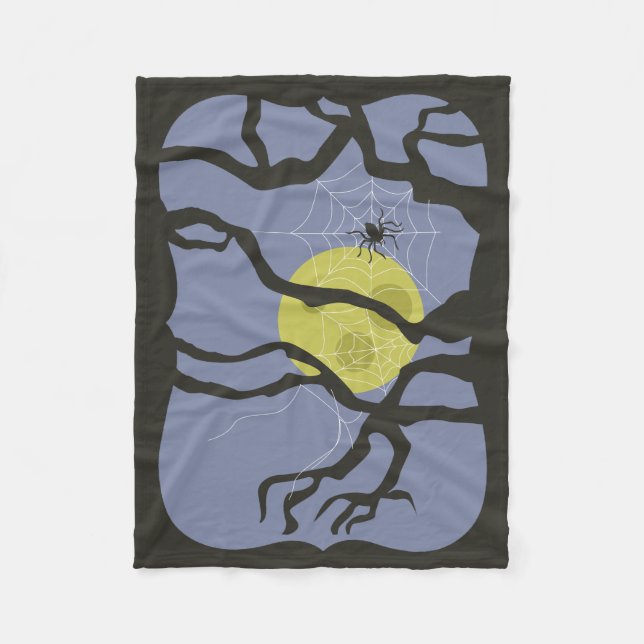 Spooky Halloween Spider Fleece Blanket (Front)