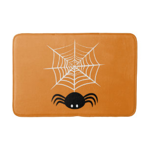 Spooky Halloween Spider Illustration Bath Mat