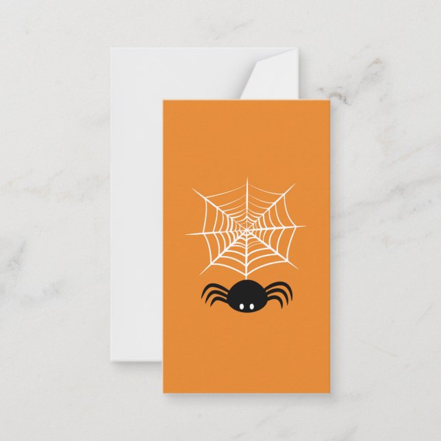 Spooky Halloween Spider Illustration Card (Front)