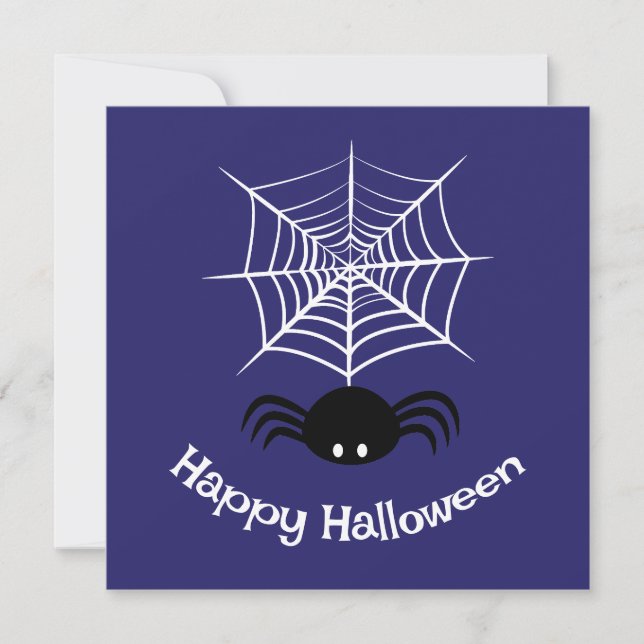 Spooky Halloween Spider Illustration Card (Front)