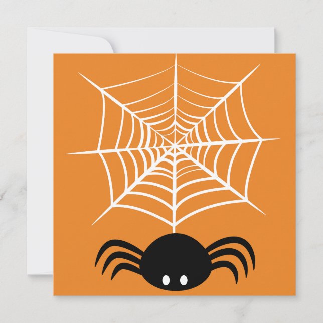 Spooky Halloween Spider Illustration Card (Front)