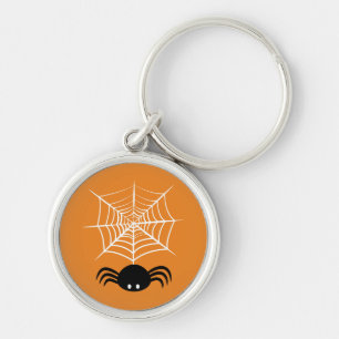 Spooky Halloween Spider Illustration Key Ring