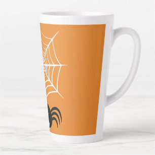 Spooky Halloween Spider Illustration Latte Mug